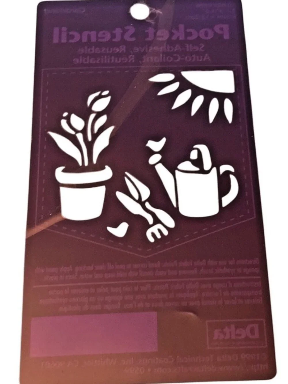 Vintage Delta Pocket Stencil Gardening Design Self-Adhesive Reusable 3-1/4 X 6